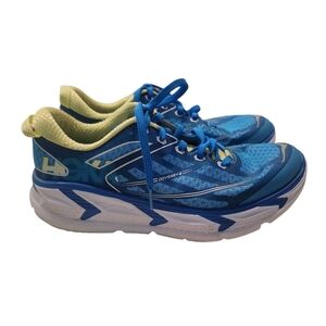 Hoka Womens One One Blue and Yellow Sneakers 8.5